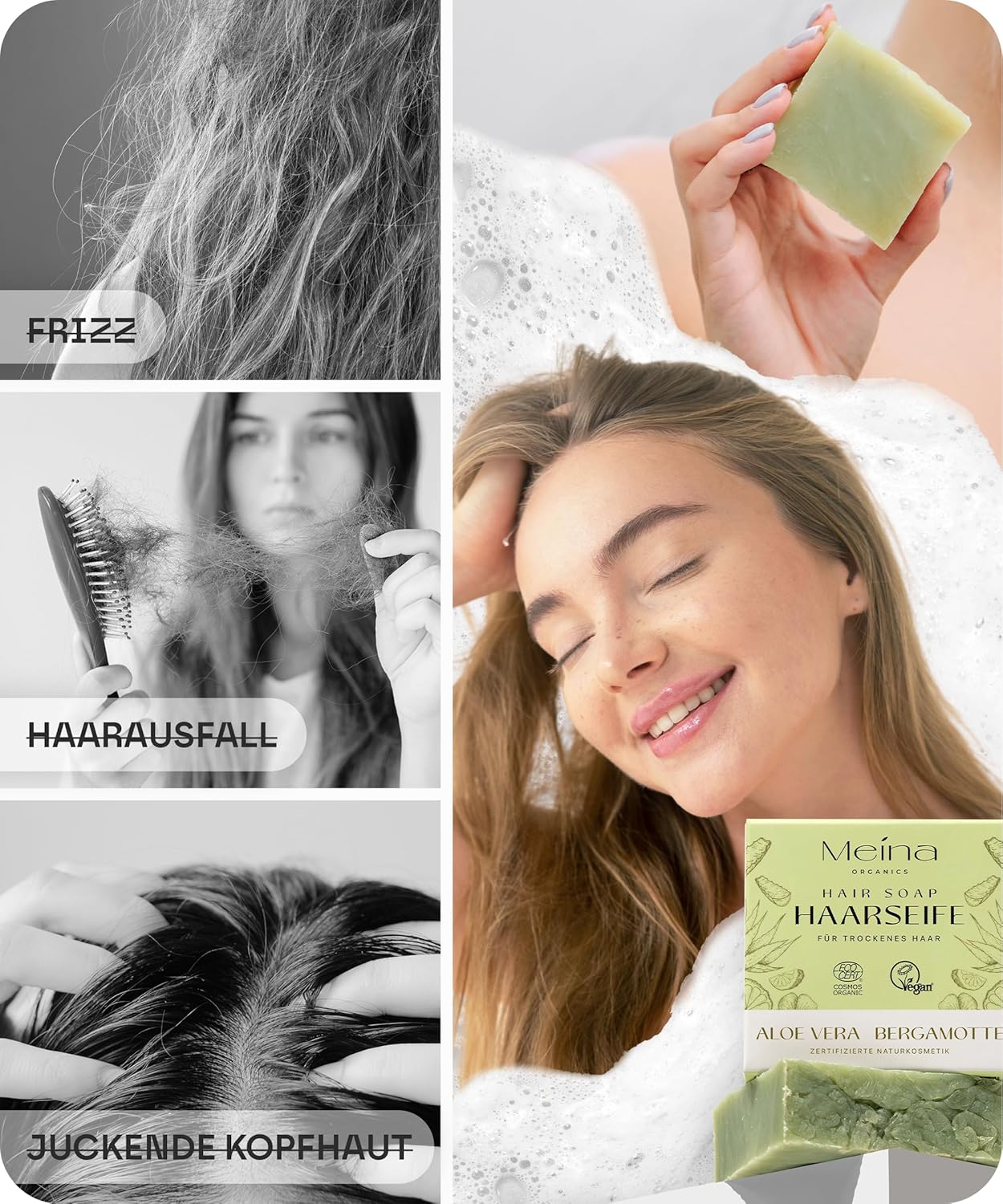 Detalle 2 de Bio Haarseife für trockenes Haar, 80 g