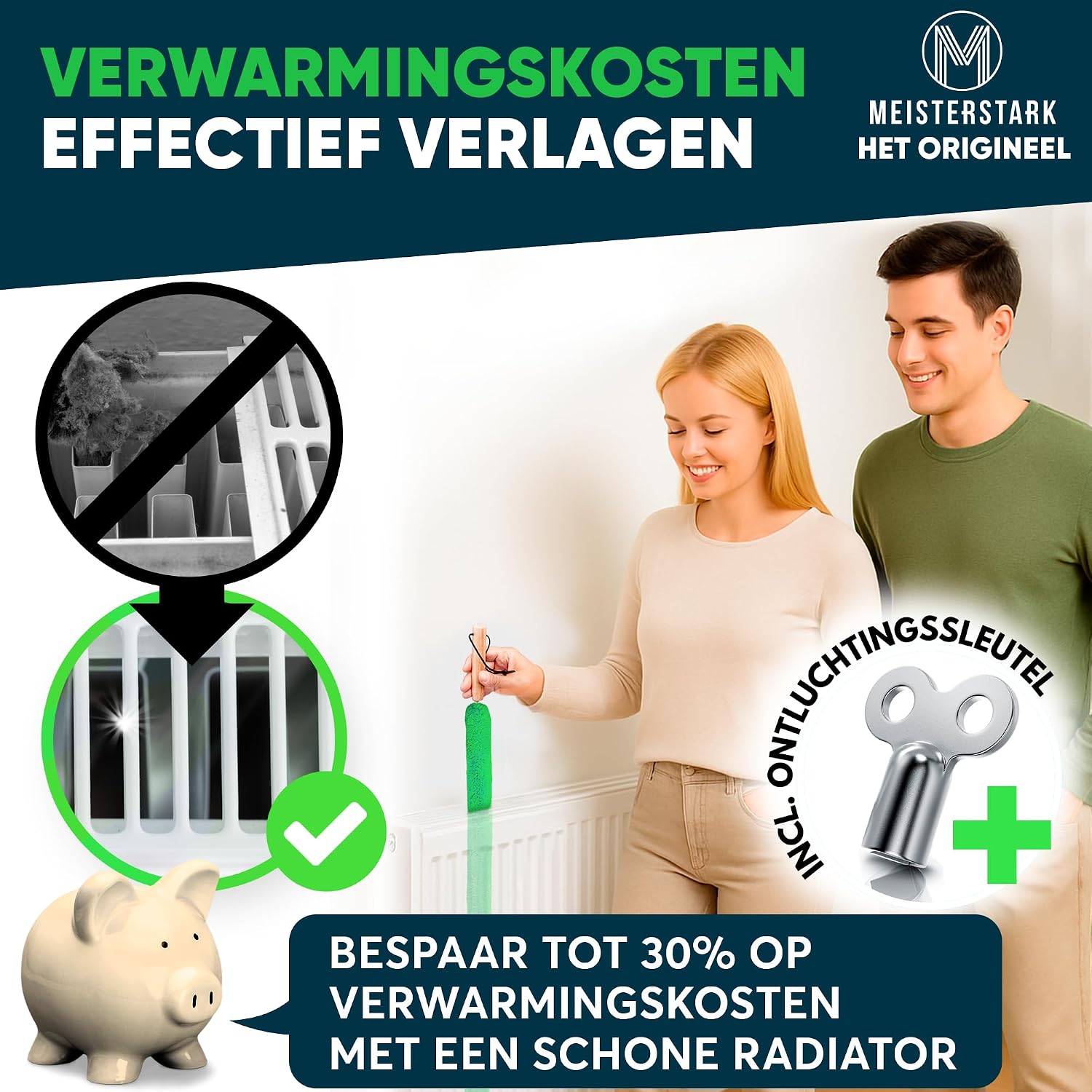 Thumbnail 1 de M Meisterstark M-013 radiatorborstel, 115 cm, flexibel en wasbaar