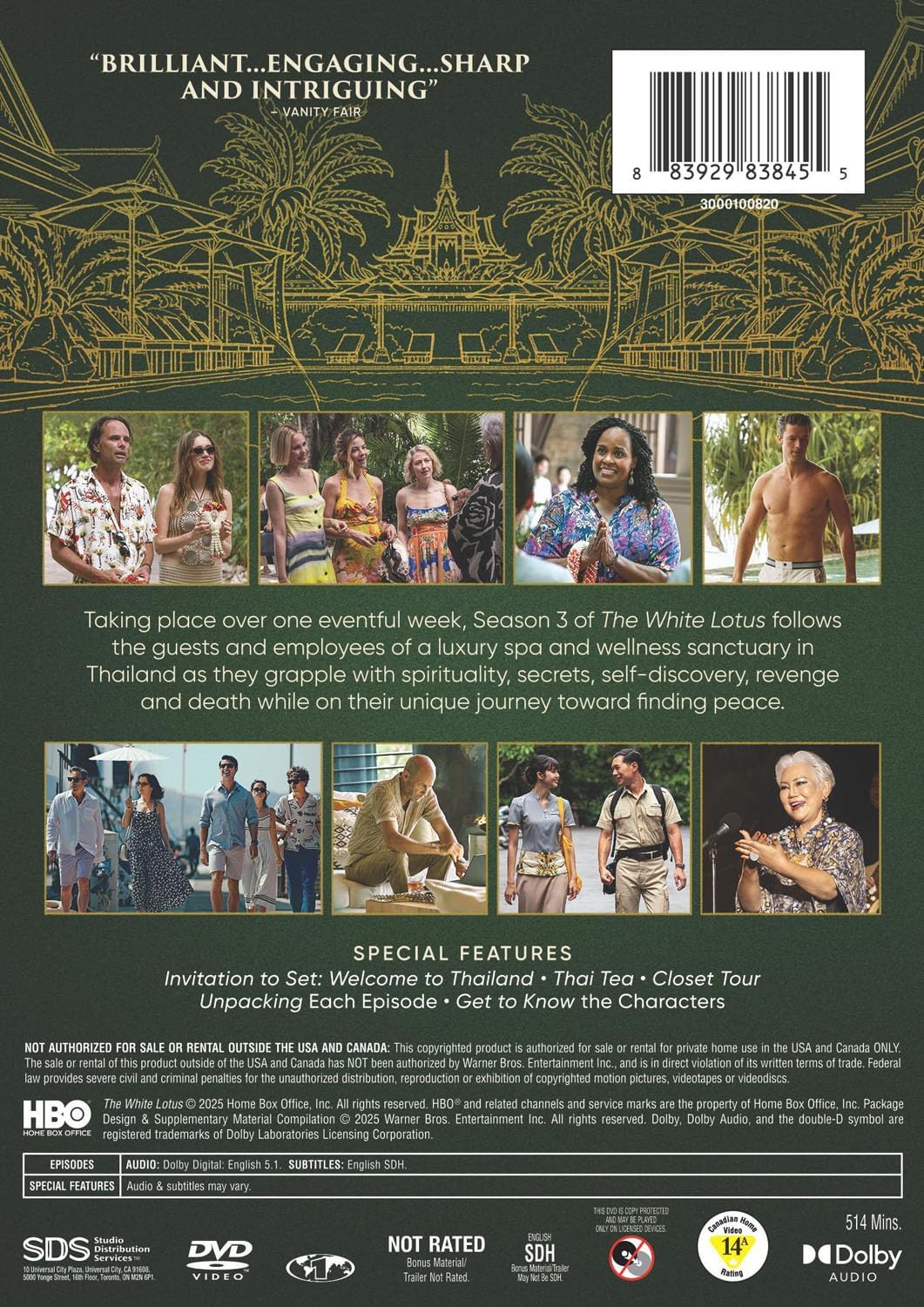 Detalle de The White Lotus: The Complete Third Season DVD-Video, NTSC