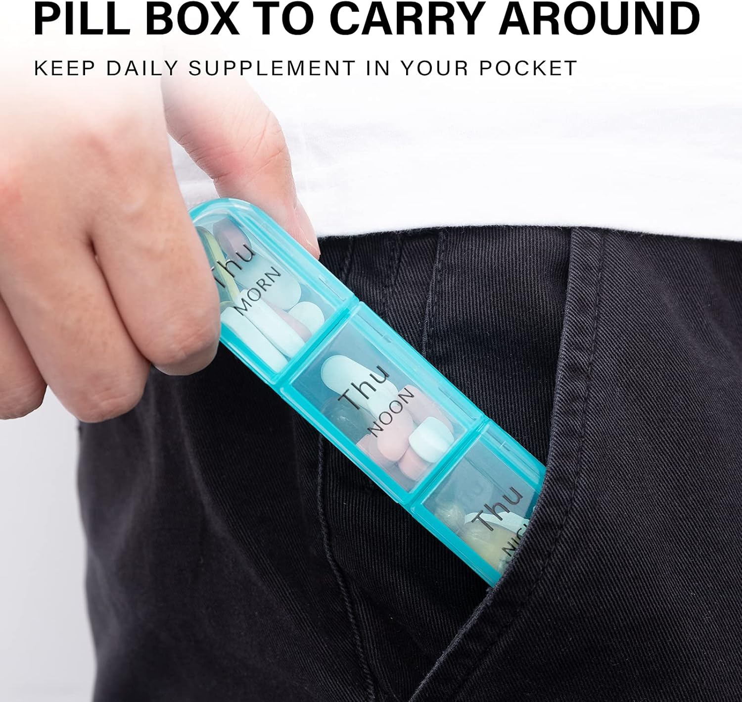Thumbnail 2 de Daviky Pill Organizer 3 Times a Day: 7-Day Weekly Pill Box for Vitamins and Medication