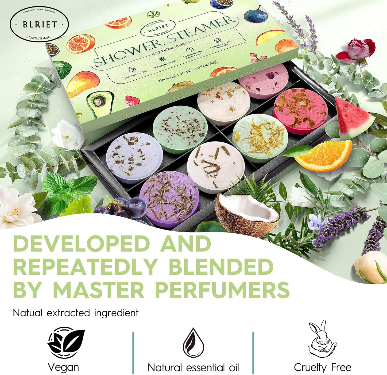 Detalle 2 de BLRIET Shower Steamers Aromatherapy 8 Pack