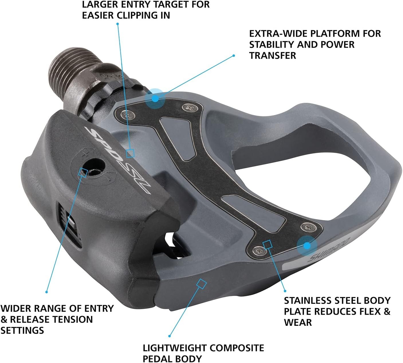 Detalle de Shimano PD-R550: Pedali SPD-SL neri, affidabili, facili da usare