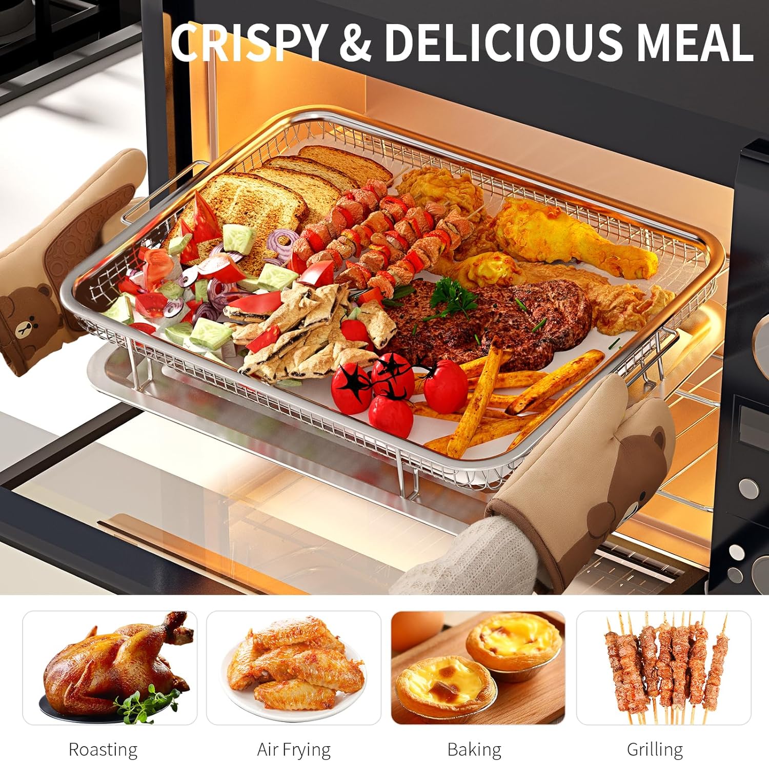 Thumbnail 4 de OPENICE Air Fryer Basket 15.6" x 11.6" 🍽