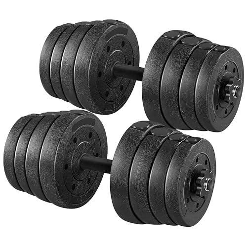 Detalle de Yaheetech 30KG Adjustable Dumbbells Set – 2x15KG Free Weights for Home Gym