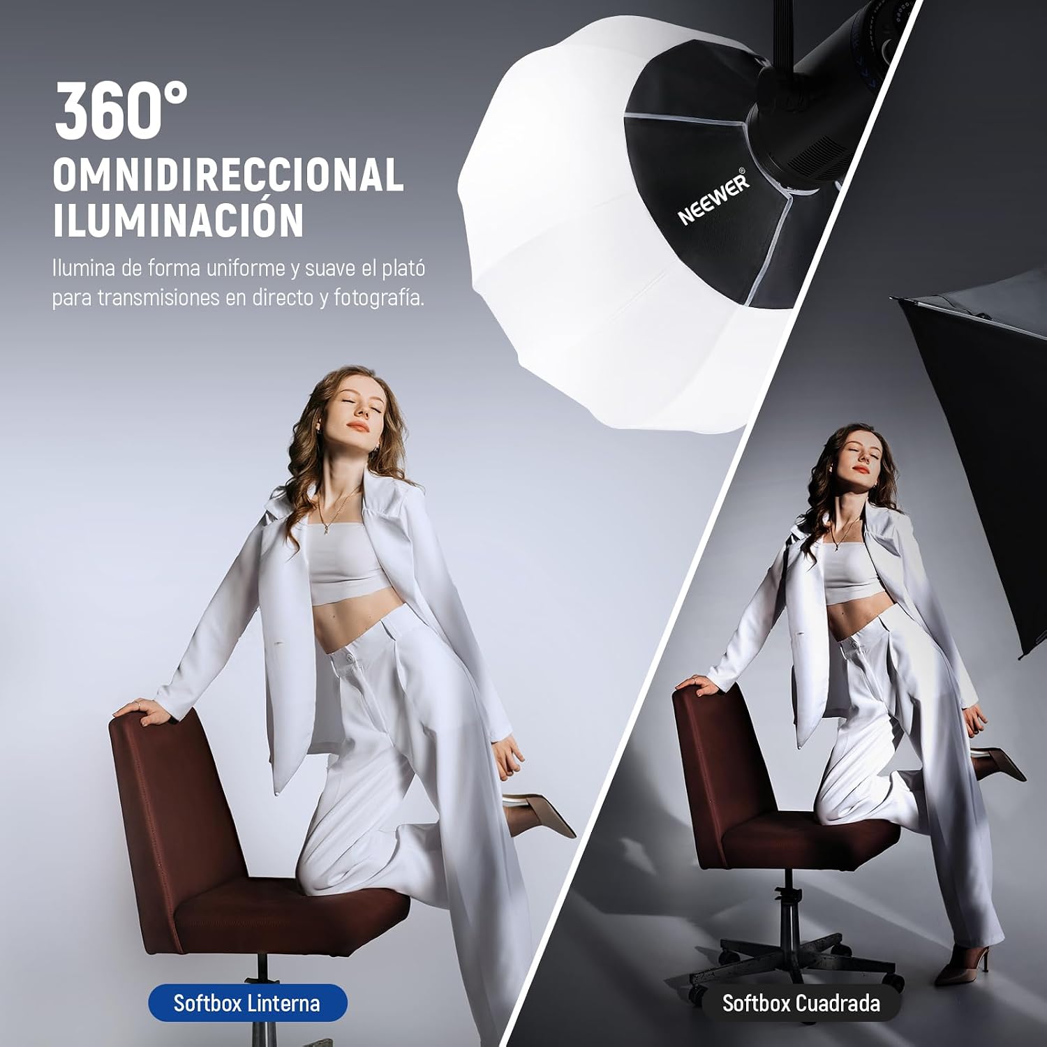 Thumbnail 2 de NEEWER NS15L Softbox Linterna 26" Difusor 360°