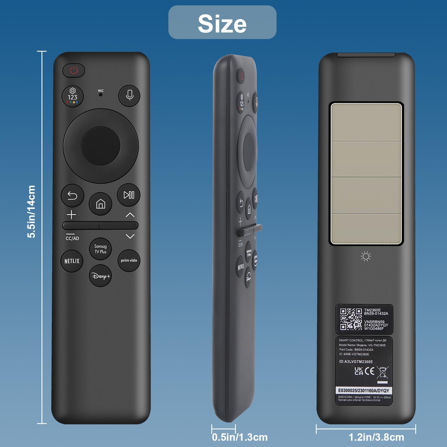 Thumbnail 6 de Rechargeable Voice Remote for Samsung Smart TV (BN59-01432A) with USB-C charging and 4 shortcut keys