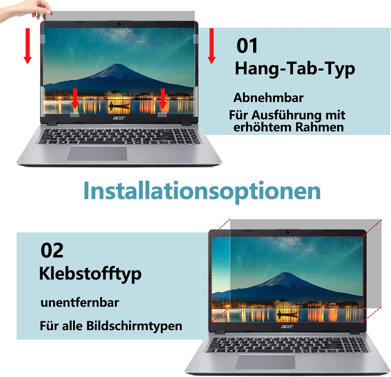 Thumbnail 5 de PYS Laptop Blickschutzfolie 14 Zoll