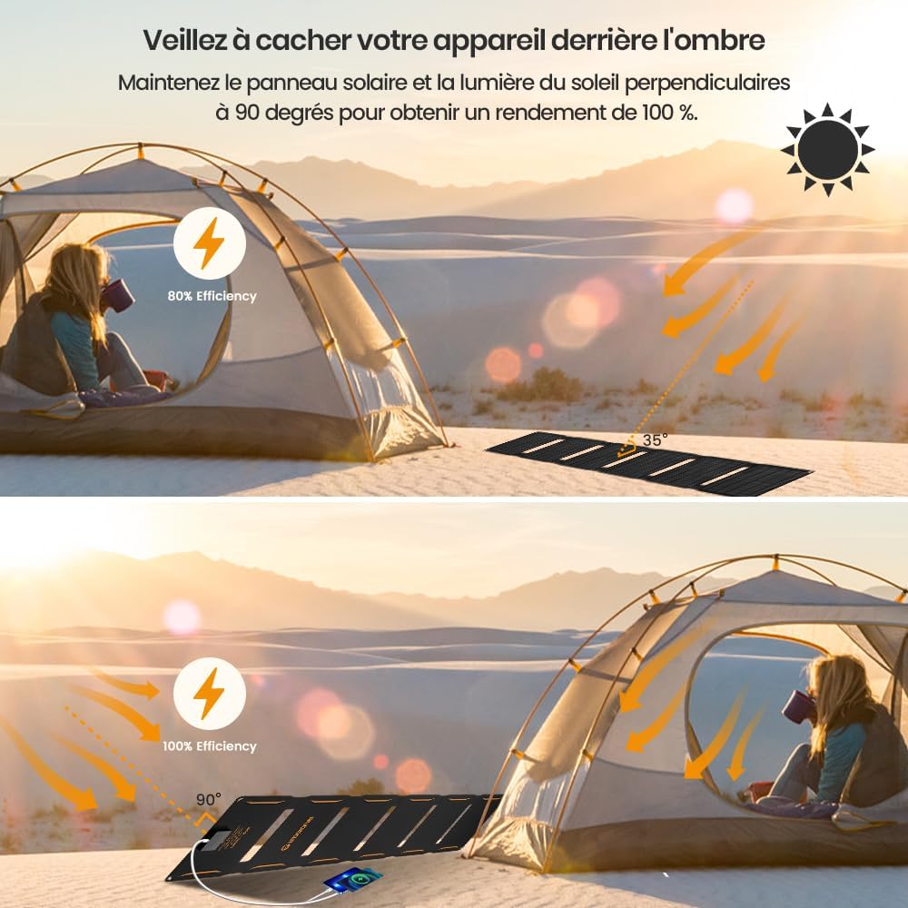 Detalle 2 de FlexSolar Chargeurs Solaires Portables 40 W
