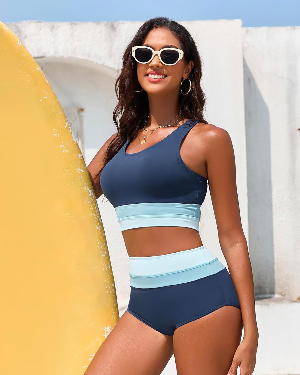 Detalle de Dipinon Color Block High Waisted Bikini