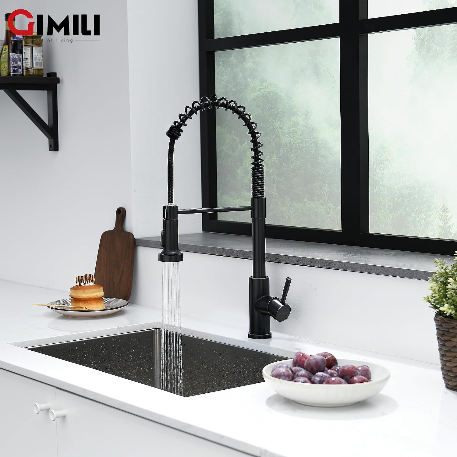 Thumbnail 6 de GIMILI Oil Rubbed Bronze Kitchen Faucet with Pull-Down Sprayer