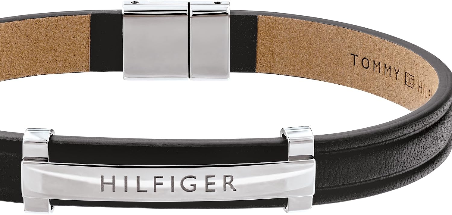 Thumbnail 1 de Tommy Hilfiger Braccialetto in pelle nero 19,5