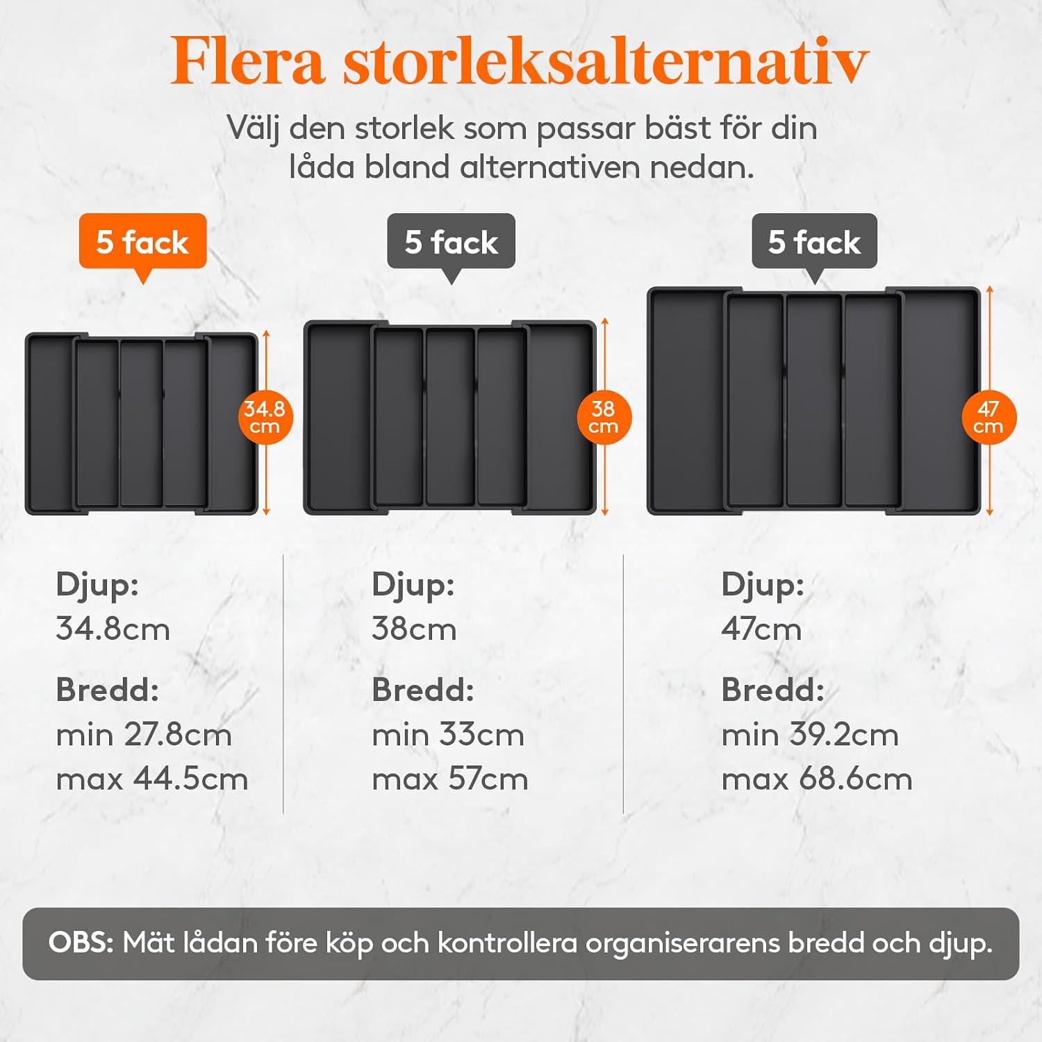 Detalle 2 de Lifewit 23077 bestickinsats, utdragbar med fem fack