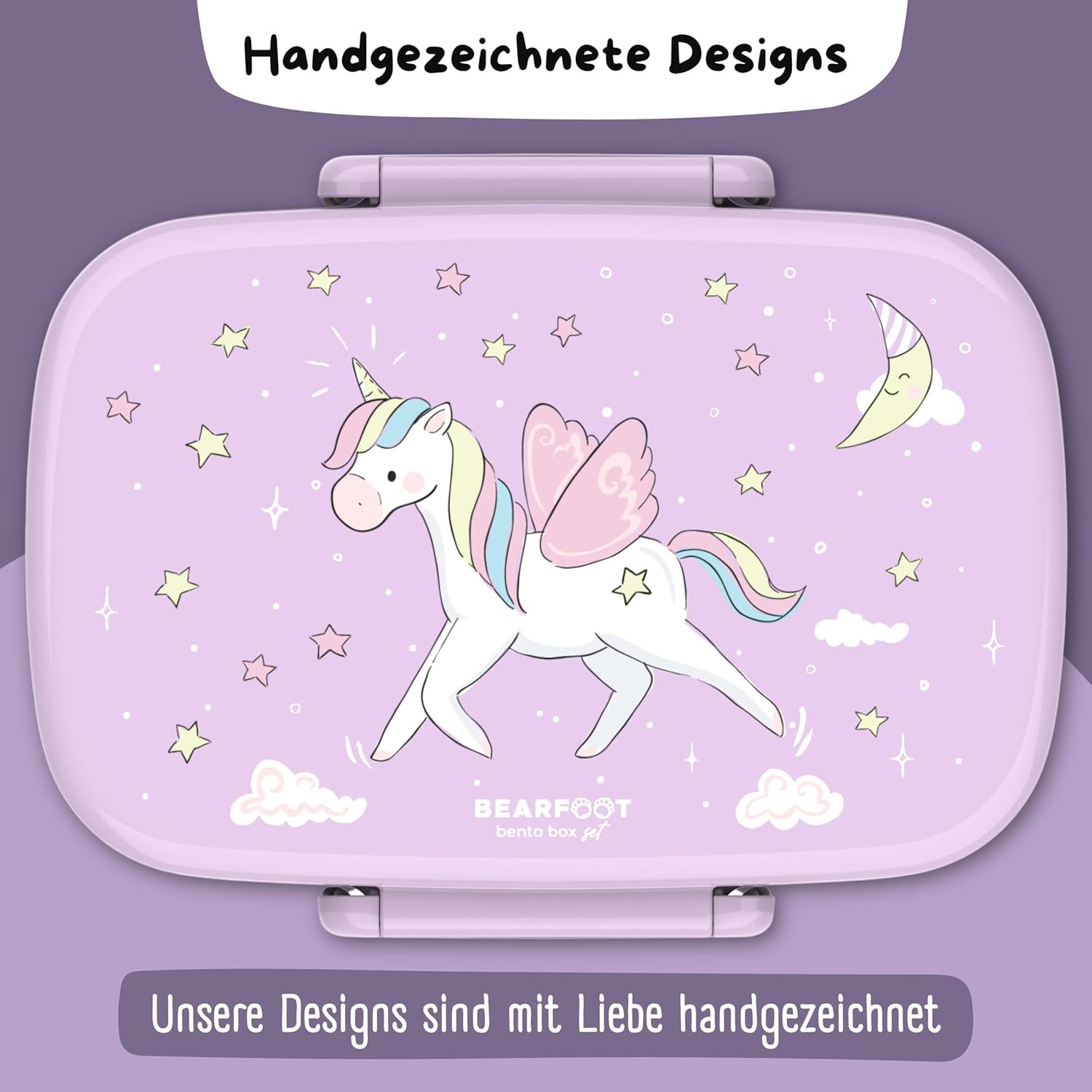 Thumbnail 5 de BEARFOOT Kinder-Brotdose BPA-frei mit Fächern (Einhorn) – 100% auslaufsicher