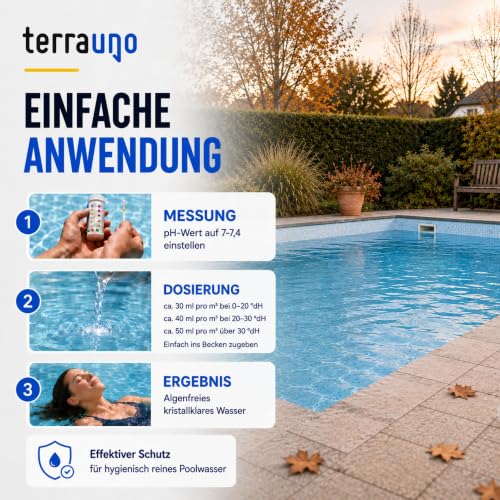 Detalle 2 de TerraUno Pool Wintermittel flüssig 5 L – 3 in 1 Überwinterungsmittel