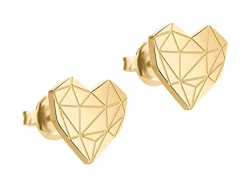 Detalle de LIEBESKIND BERLIN Damen-Ohrstecker Edelstahl (gold) – 11 mm, vergoldet