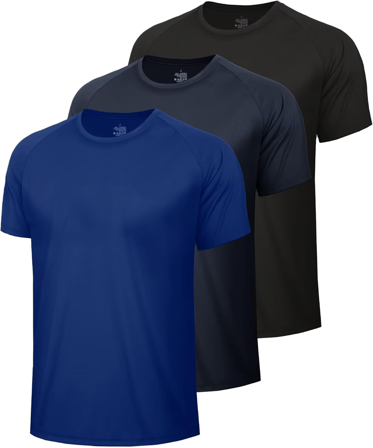 Thumbnail 6 de BOOJO 3 Pack Men’s Quick Dry Gym T-Shirts (Crew Neck) for Training & Running