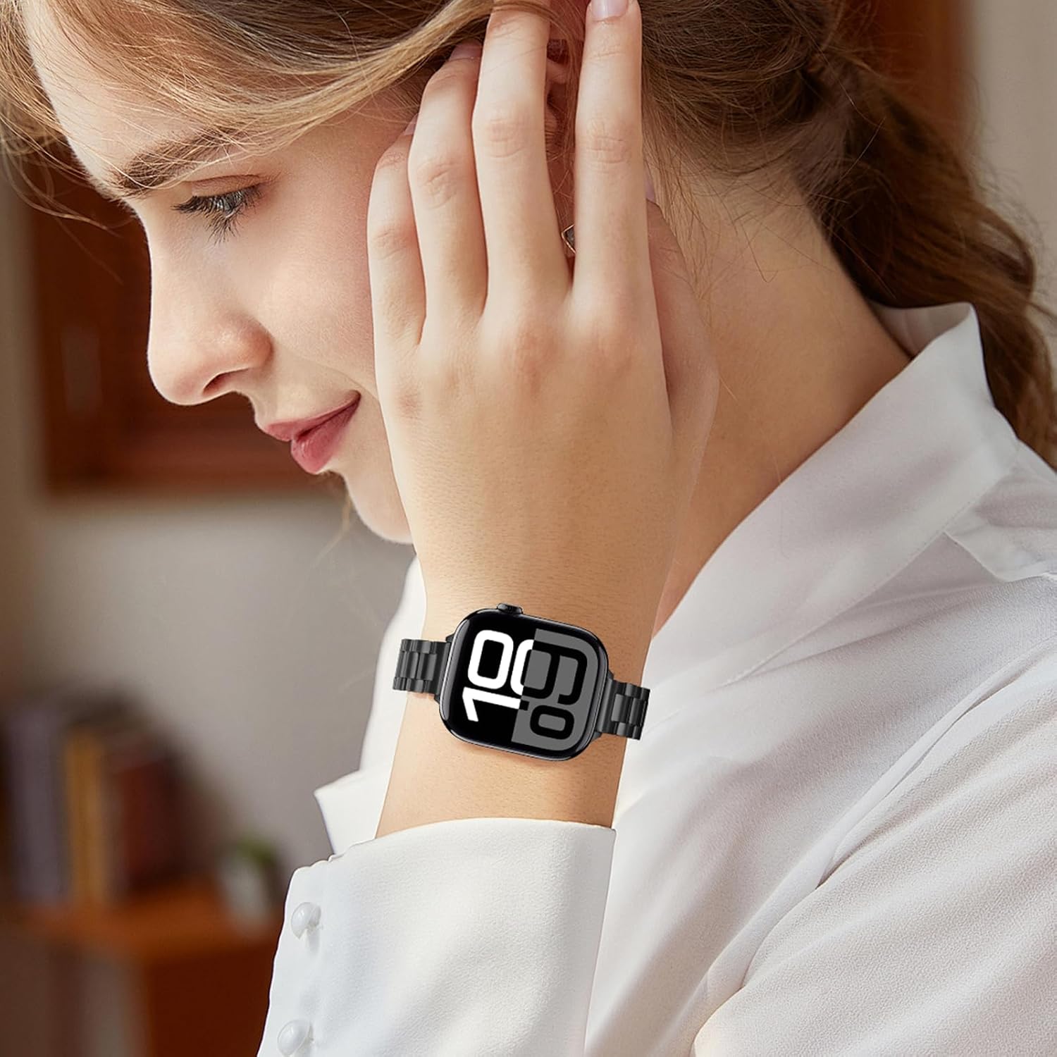 Thumbnail 6 de Anlinser Metallarmband für Apple Watch – Dünnes Edelstahlarmband 14 mm Breite, kompatibel mit 38–42 mm Serien
