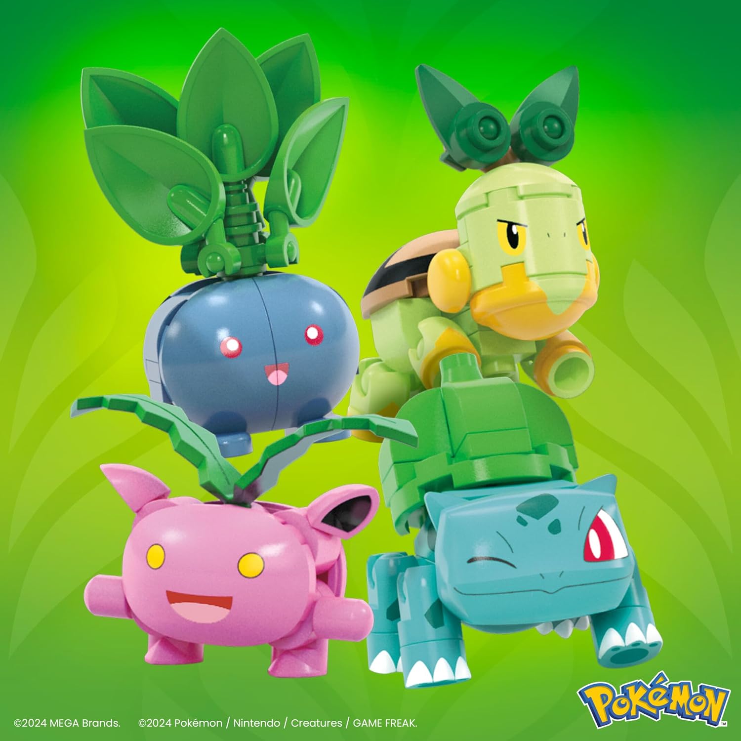 Detalle 2 de MEGA Pokémon Pack Plant 🌱 Bulbasaur, Turtwig, Hoppip, Oddish