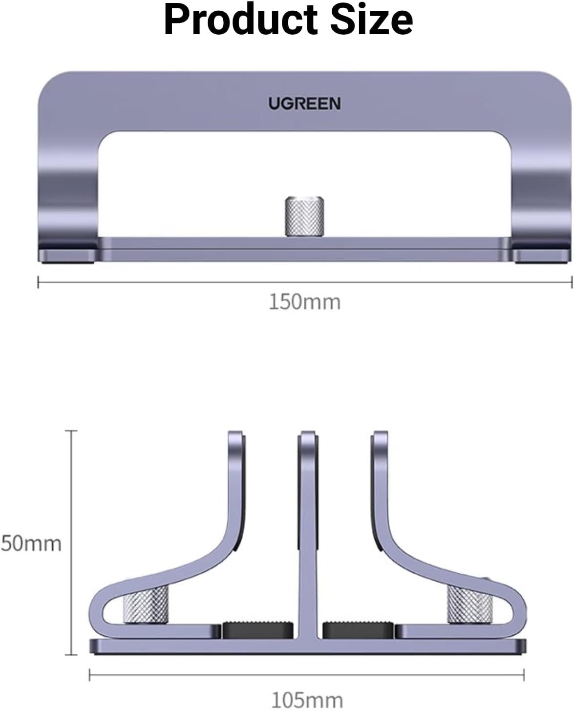 Thumbnail 6 de UGREEN Adjustable Vertical Laptop Stand, Two Slots, Aluminium