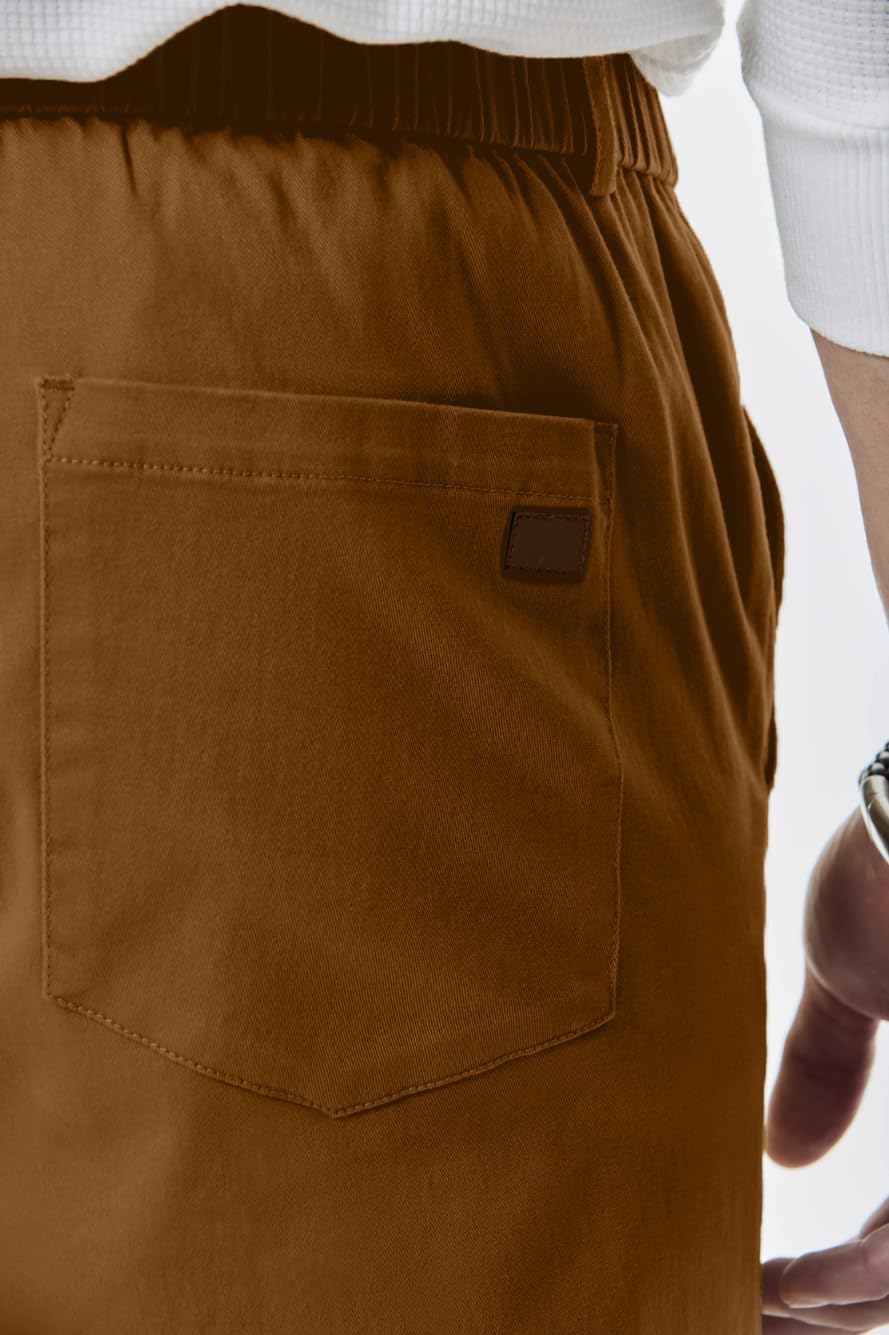 Detalle de JMIERR Baumwolle Chino Herren Stretch Cargo-Hose mit elastischem Bund und Taschen