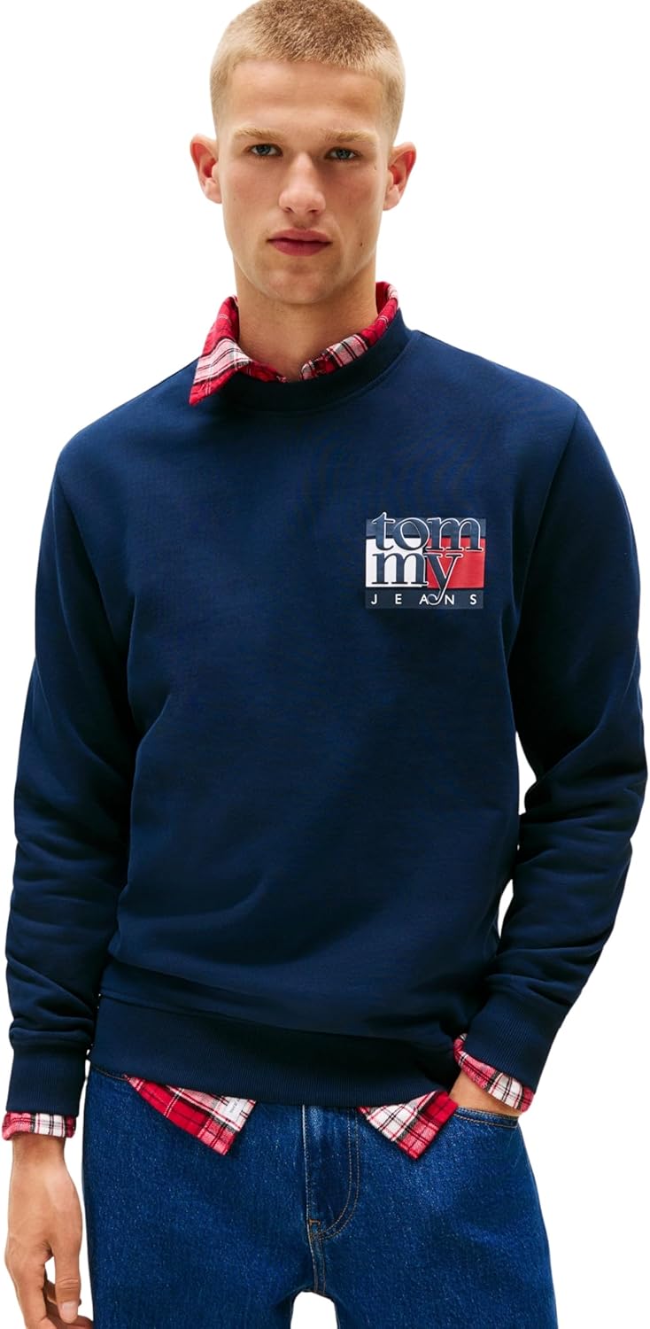 Thumbnail 6 de Tommy Jeans Uomo Felpa Flag Crew con Scollo Rotondo