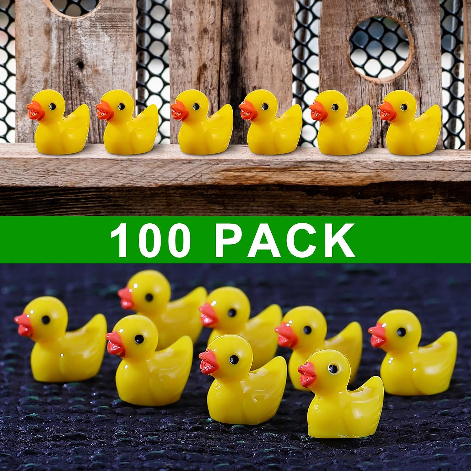Detalle de 100 Pcs Mini Resin Ducks: Charming Tiny Ducks for Dollhouses, Gardens and DIY Crafts