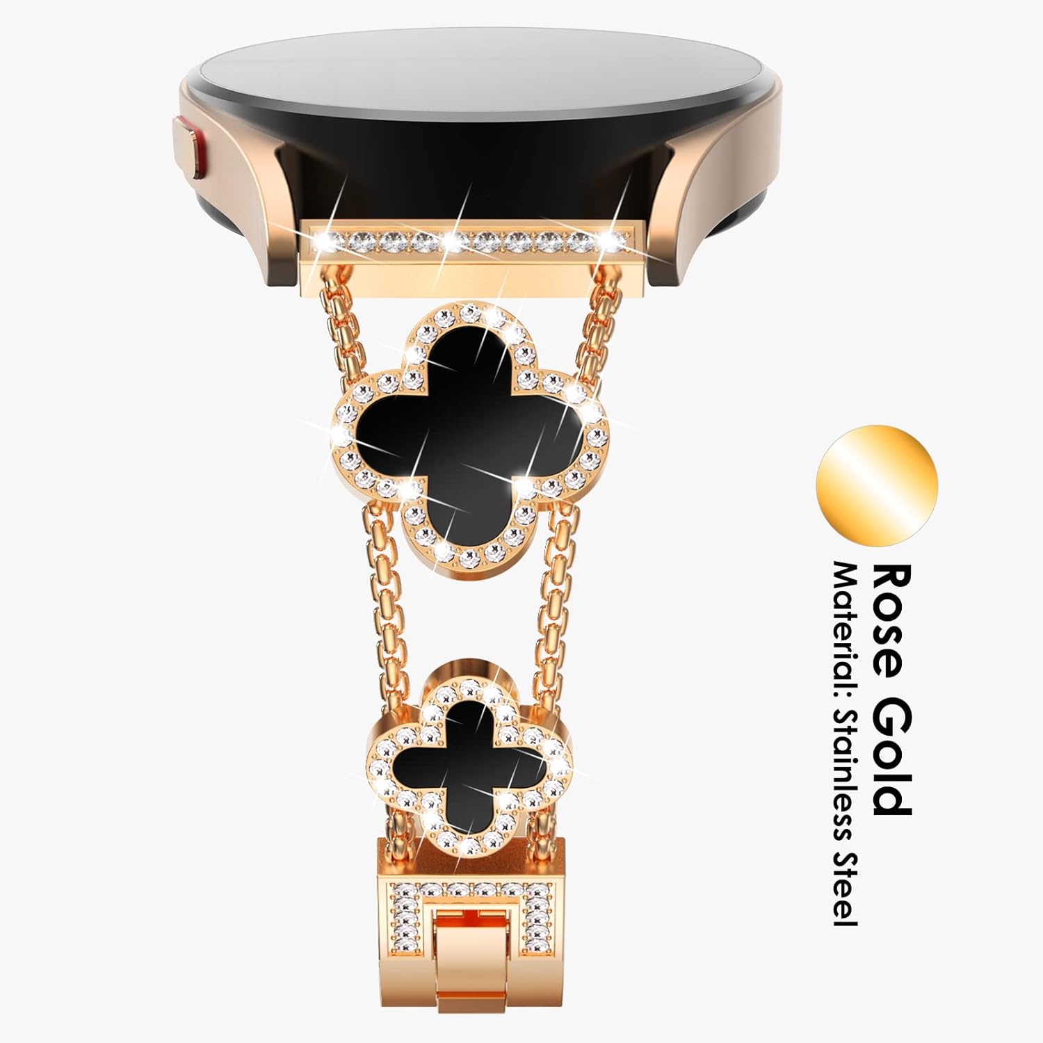 Thumbnail 2 de KADES Rose Gold 20mm Diamond Bezel Link Bracelet for Samsung Galaxy Watches