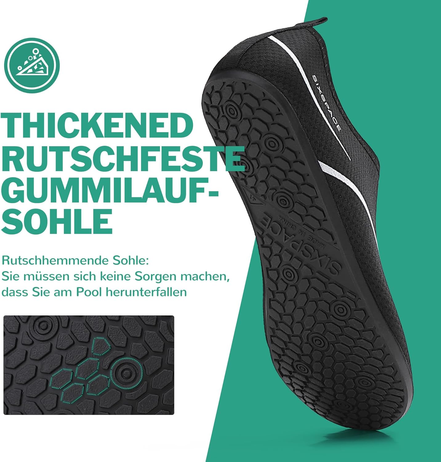 Thumbnail 3 de Sixspace Badeschuhe Unisex – Schnelltrocknende Aquaschuhe für Strand, Pool, Surfen und Yoga
