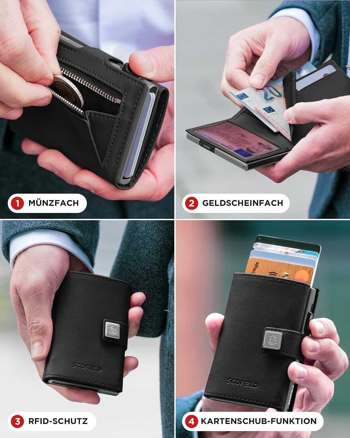 Detalle 2 de SF SCOFIELD Trinity Geldbörse 12 Karten 👛