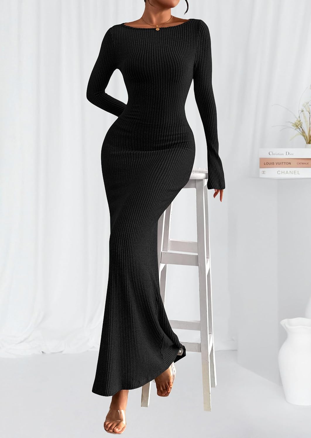 Thumbnail 4 de PRETTYGARDEN Long Sleeve Maxi Dress XS-XXL