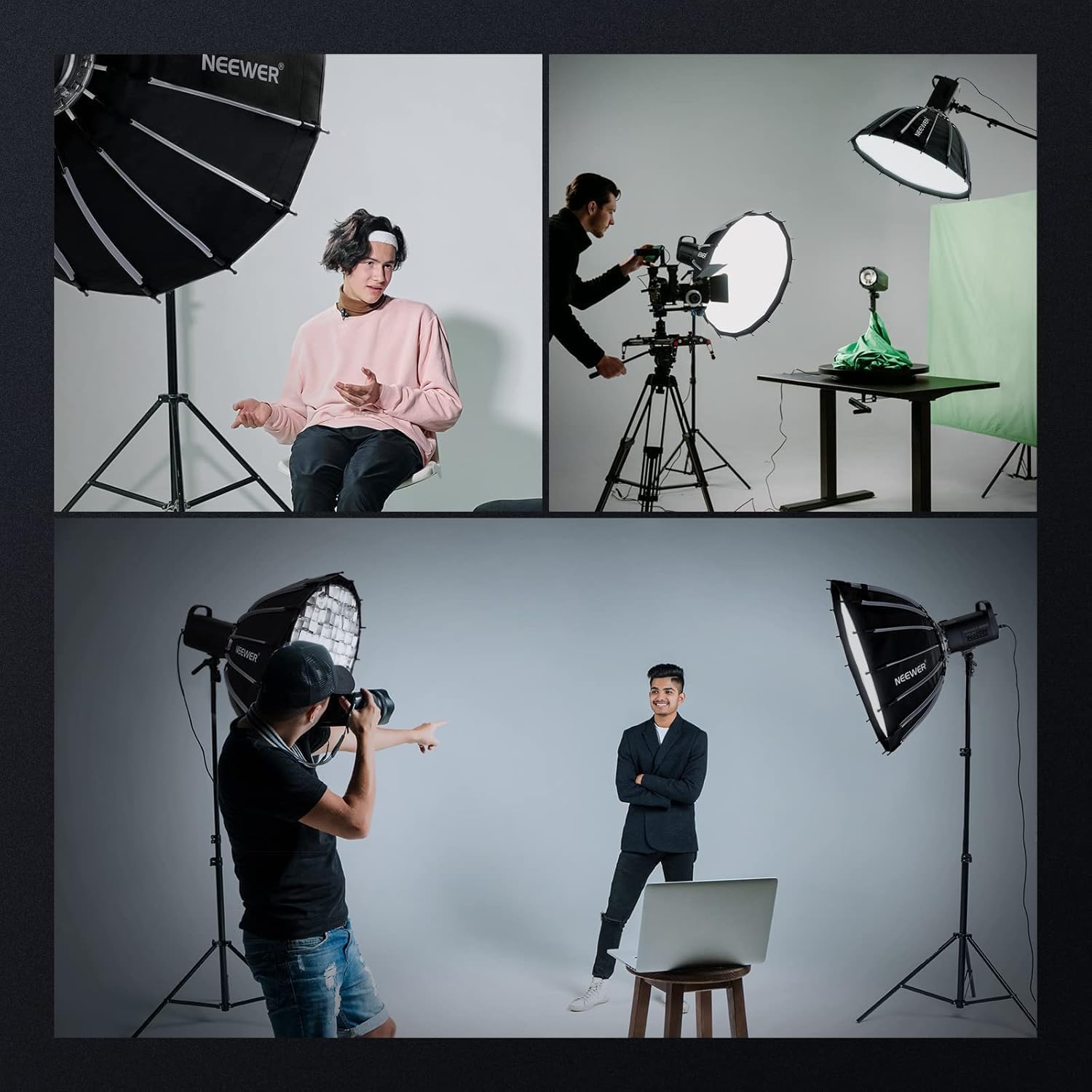 Thumbnail 5 de NEEWER Basics Parabolic Softbox Kit, 26"/65cm Bowens Mount — Lightweight, Portable Studio Lighting