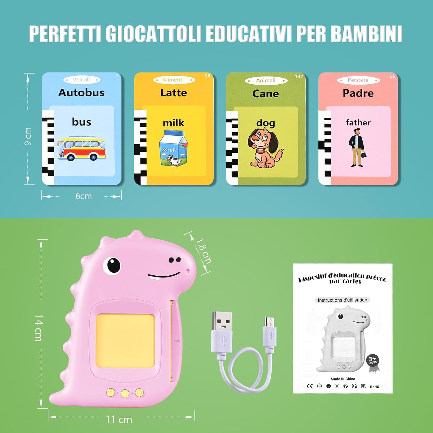 Thumbnail 6 de Talking Flash Cards 510 Parole: kit educativo parlante per bambini 3+ anni