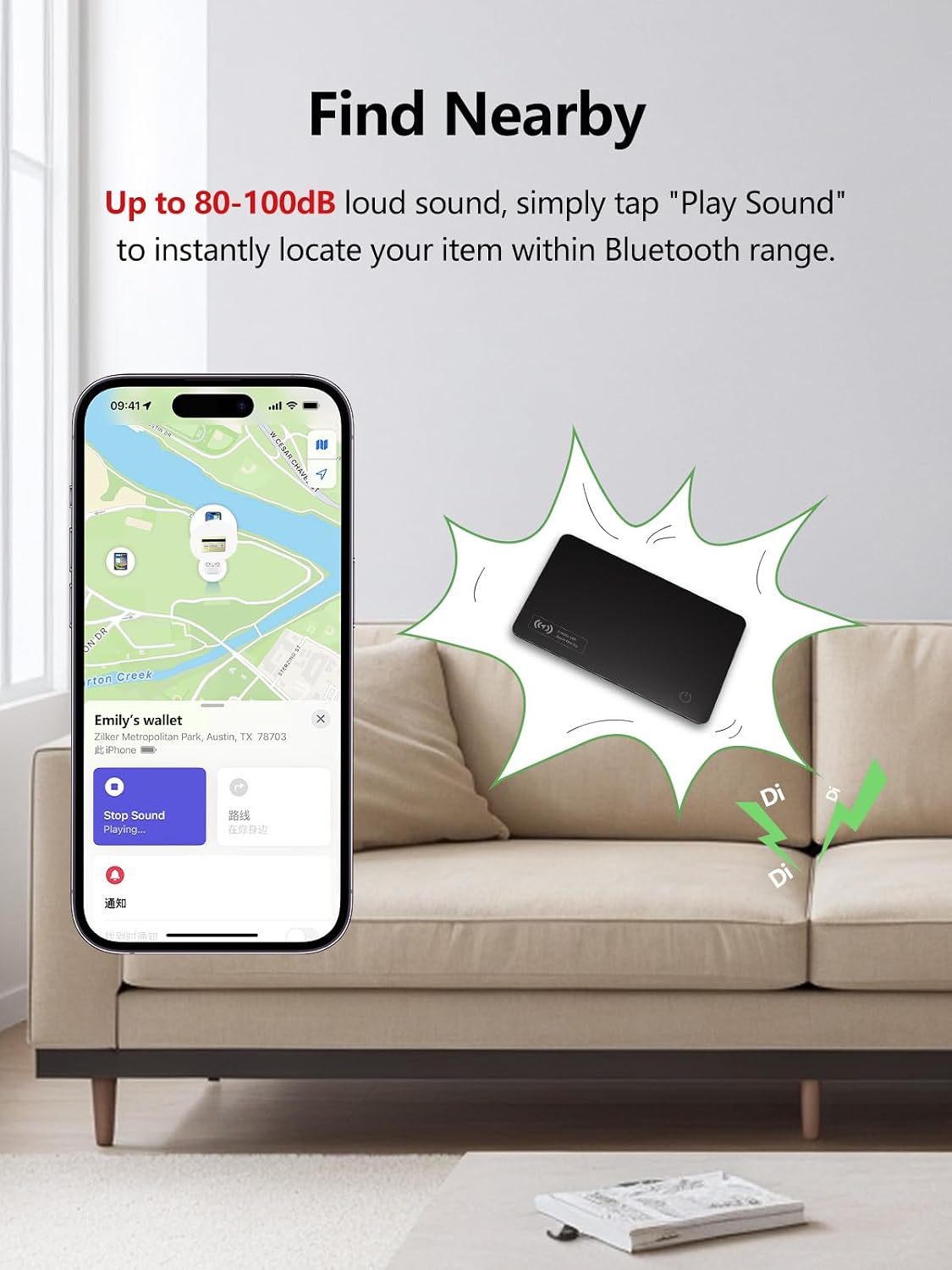 Detalle 2 de Lmrbelec Tracker Karte Slim Wallet Apple Find My