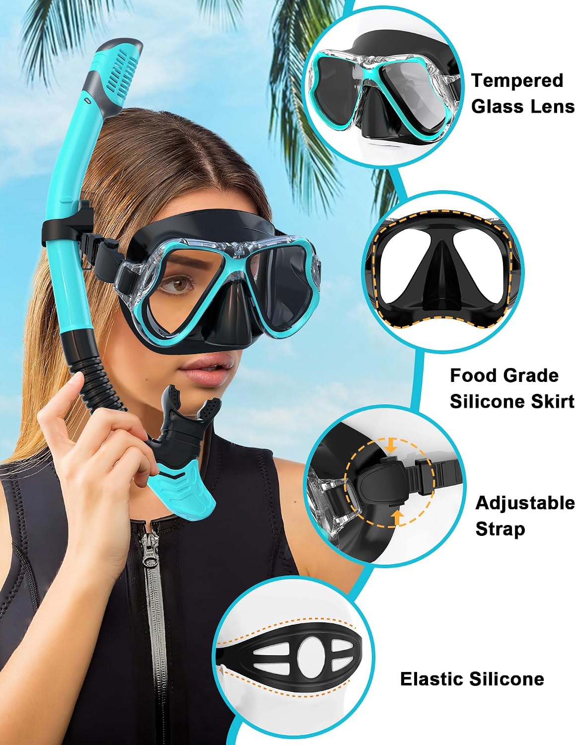 Thumbnail 4 de Karvipark Dry Snorkel Set panoramic mask for adults 🤿