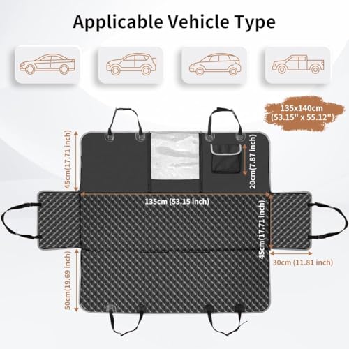Thumbnail 1 de KYG Funda Coche para Perro – Funda protector de asiento con ventana de malla, impermeable y antideslizante (135x140 cm)