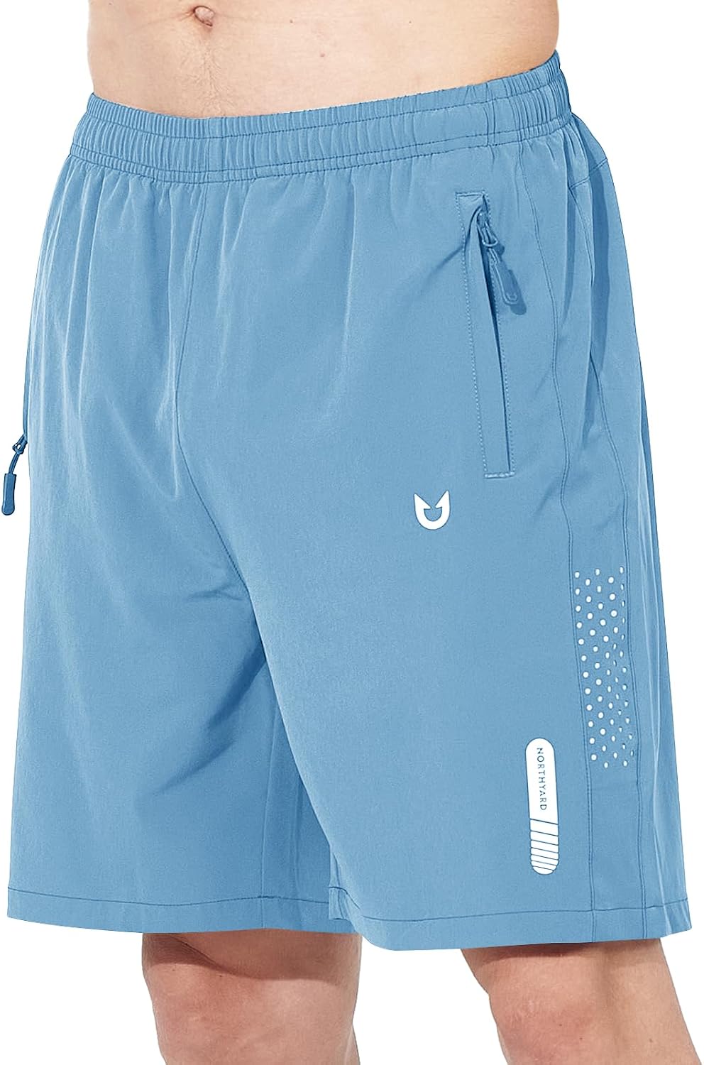 NORTHYARD Men's Athletic Shorts with Zipper Pockets, Quick-Dry 4-Way Stretch