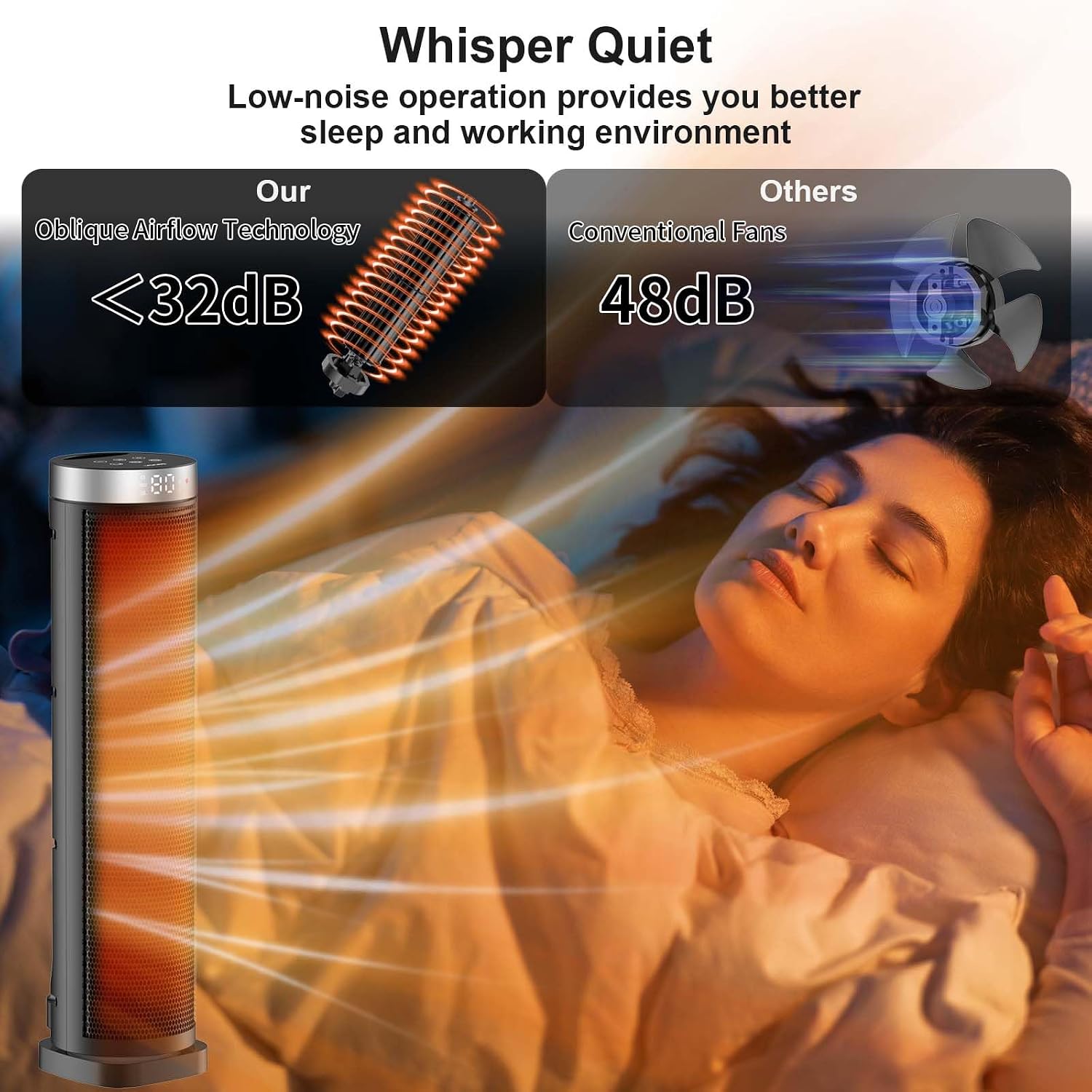 Thumbnail 5 de 70° Oscillating Space Heater ⚡