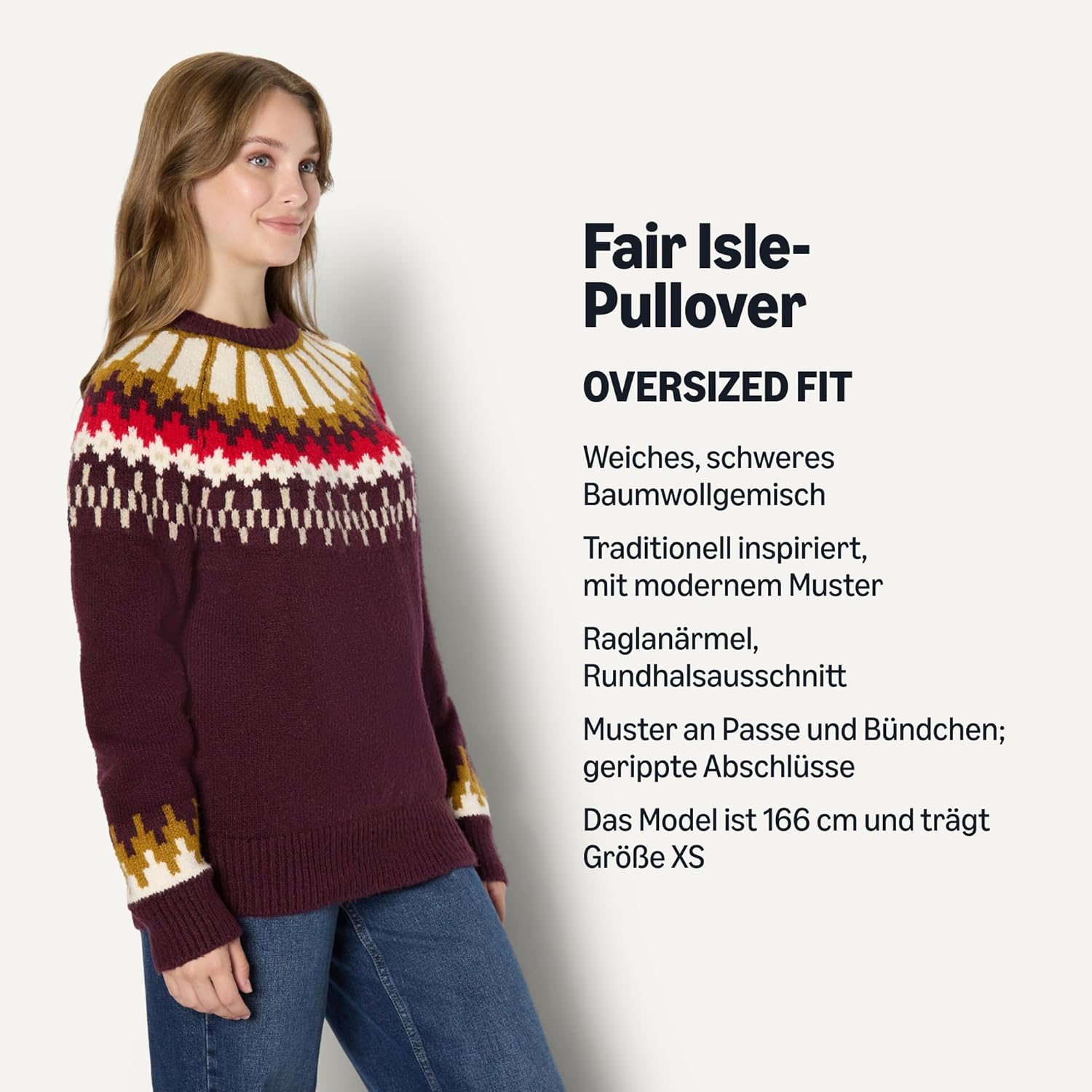 Thumbnail 3 de Amazon Essentials Damen Fair-Isle Oversize-Pullover mit Rundhalsausschnitt „Demis Favorit“