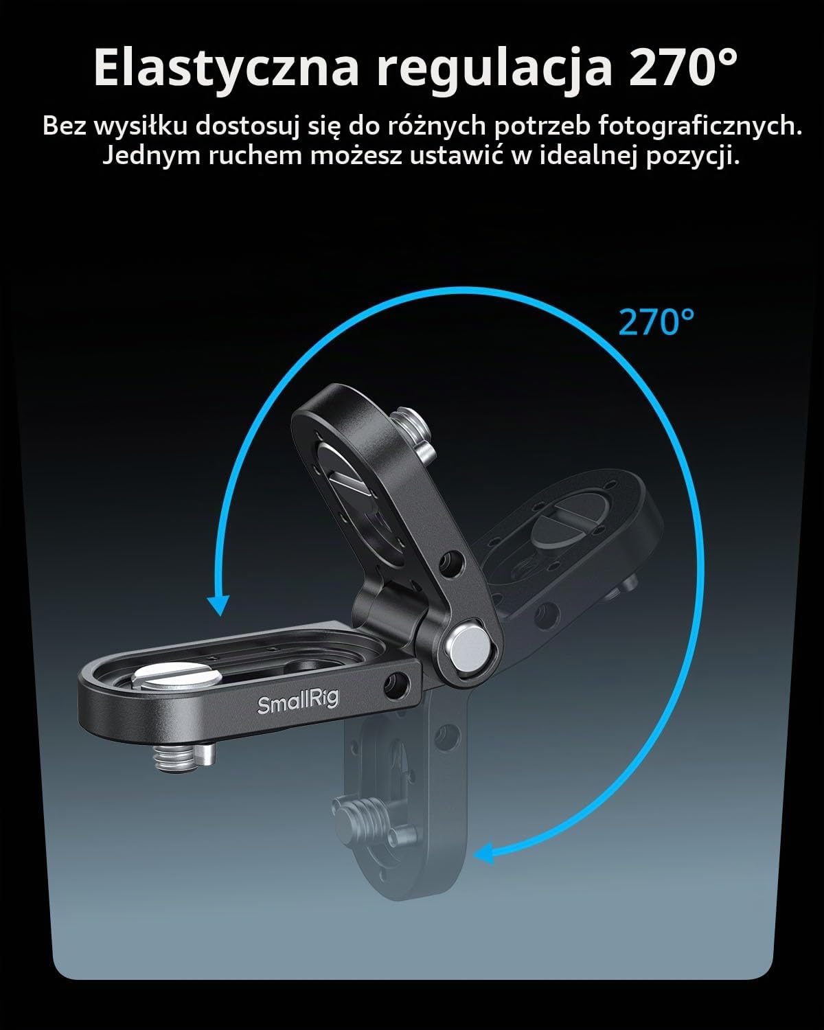 Detalle de SMALLRIG MD5712 – składana miniaturowa płytka montażowa L, udźwig 1,2 kg