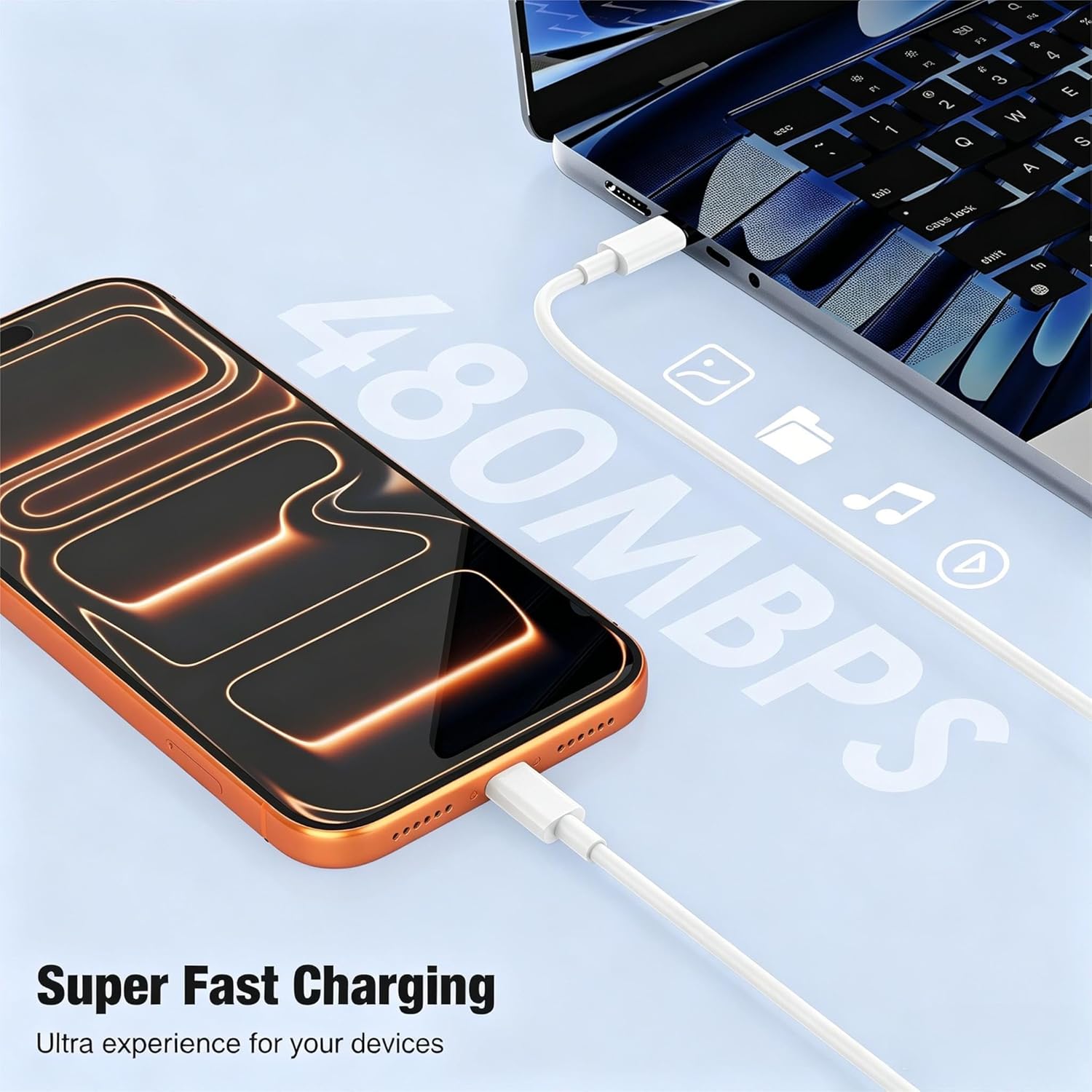 Detalle de DGVERS 45W USB-C Charger Plug for iPhone 17/16/15 with 2+2+3M Fast Charger Cables