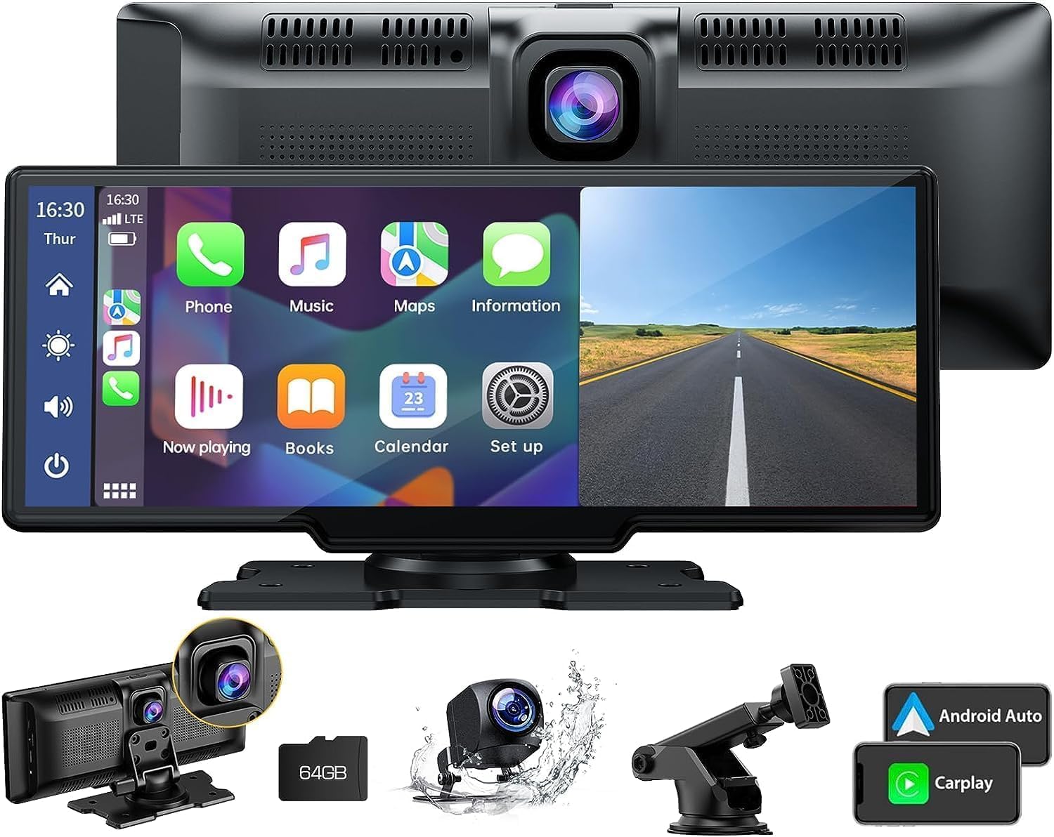 LAMTTO 9.26" Wireless CarPlay & Android Auto 9.26"
