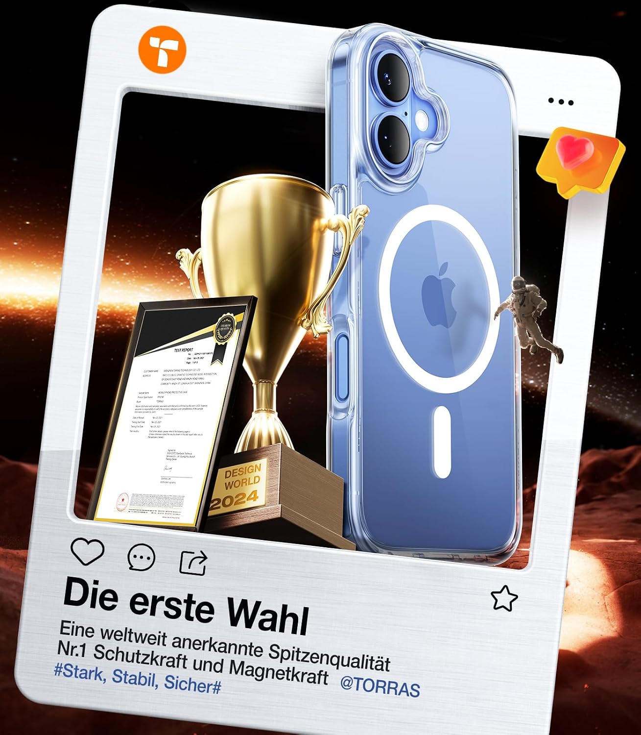 Thumbnail 6 de TORRAS Guardian-Mag Hülle für iPhone 16 mit MagSafe-Schutz & 38 integrierten Magneten (transparent)