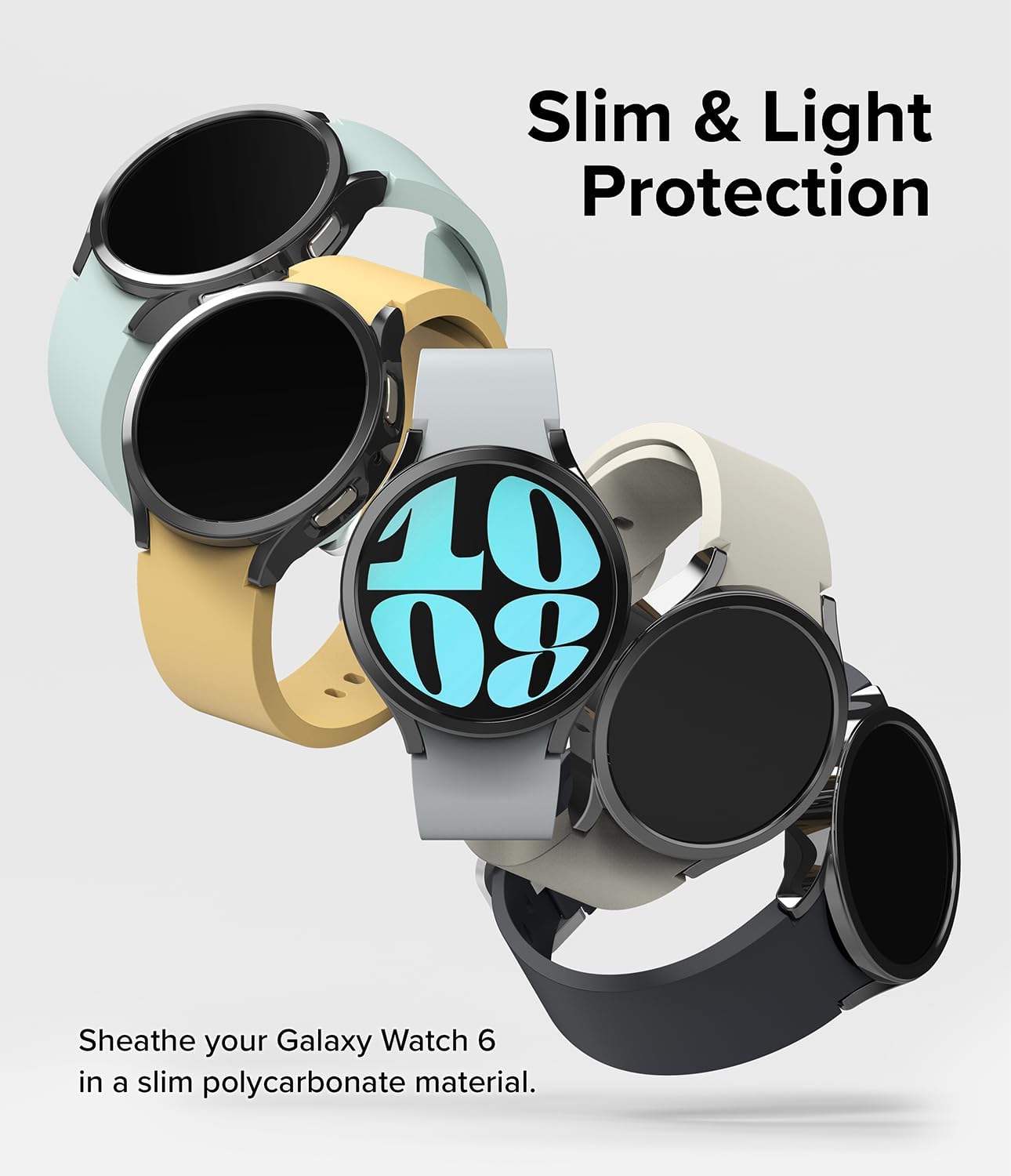 Detalle 2 de Ringke Slim 40mm Galaxy Watch 6 Case – 2 Pack, Clear & Dark Chrome