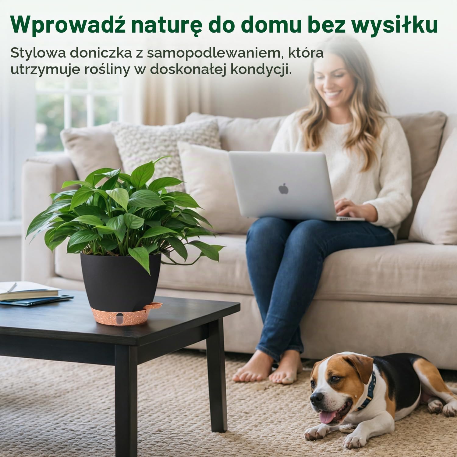 Detalle 2 de T4U PG3084 doniczki samonawadniające 20 cm, zestaw 2 szt., czarne