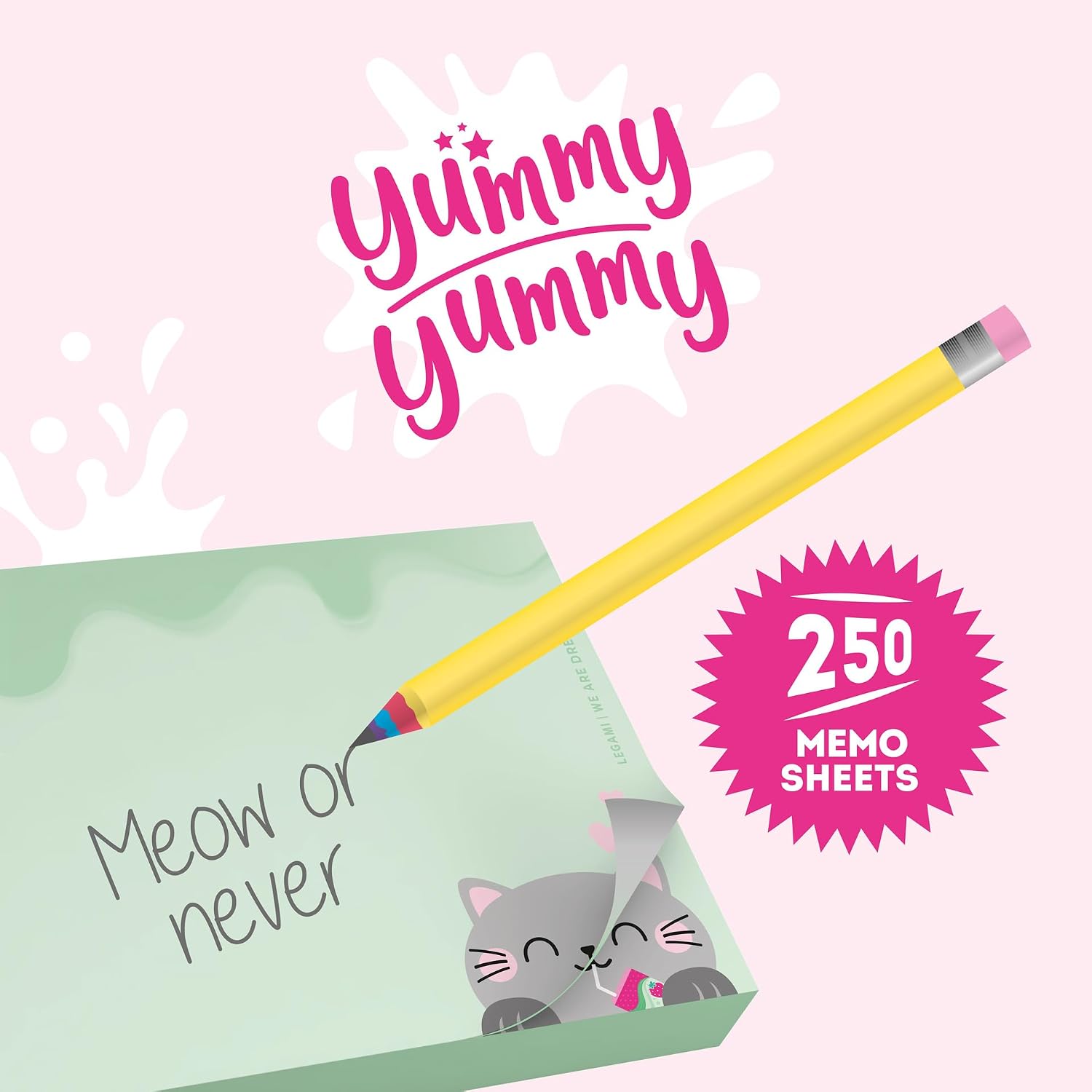 Detalle 2 de Legami Yummy Yummy Memo Kitty – anteckningsblock med 250 löstagbara ark
