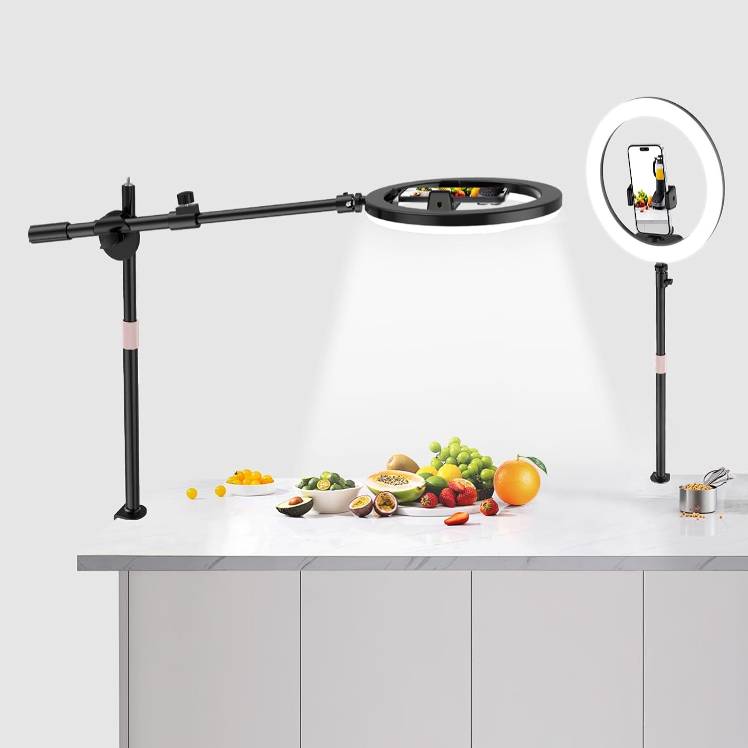 Thumbnail 6 de UBeesize 12-Inch Ring Light Tripod with 75-Inch Overhead Stand for iPhone