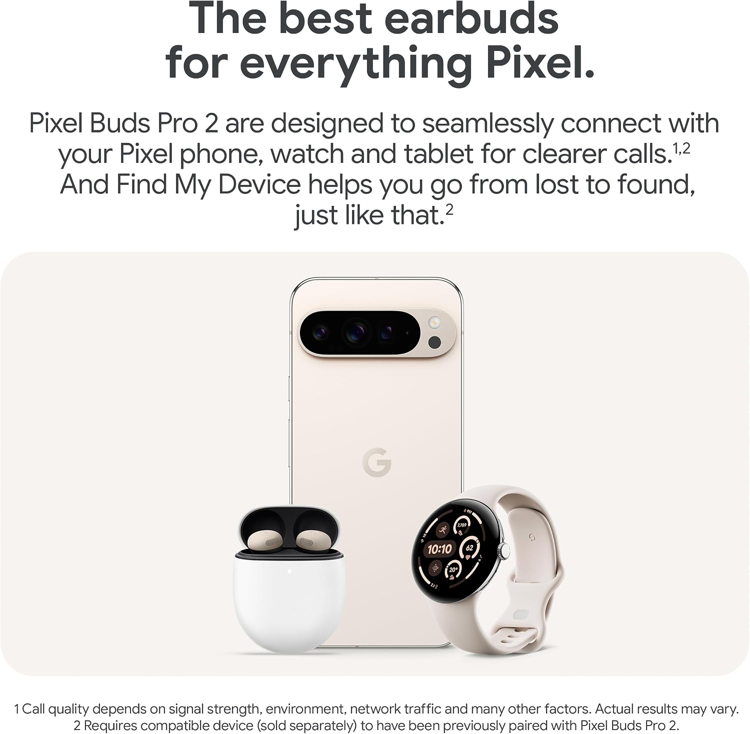 Detalle 1 de Google Pixel Buds Pro 2 Noise-Cancelling Earbuds, Peony, Up to 31 Hours with Case
