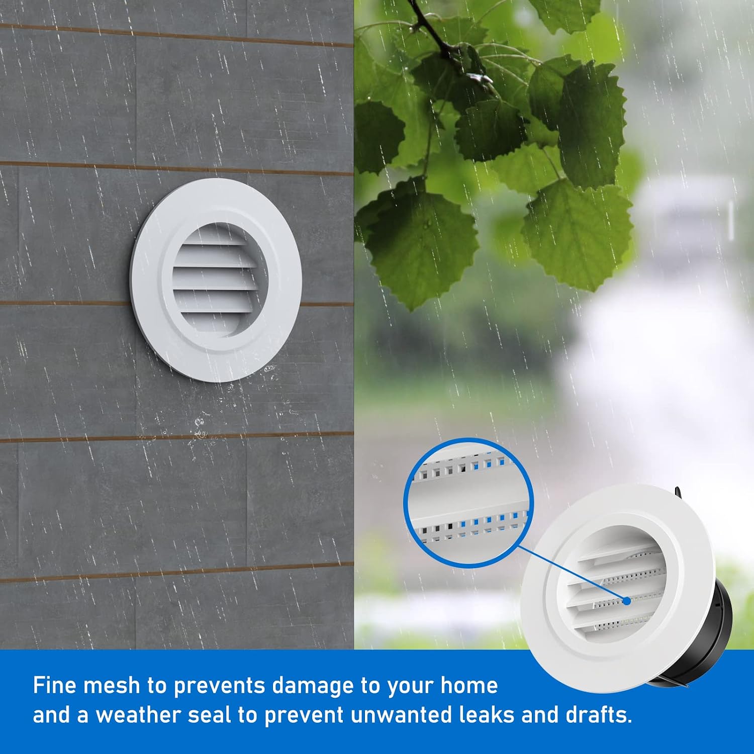 Detalle de Hon&Guan Griglia di Ventilazione Rotonda 75 mm in ABS con Zanzariera — design elegante e protezione affidabile