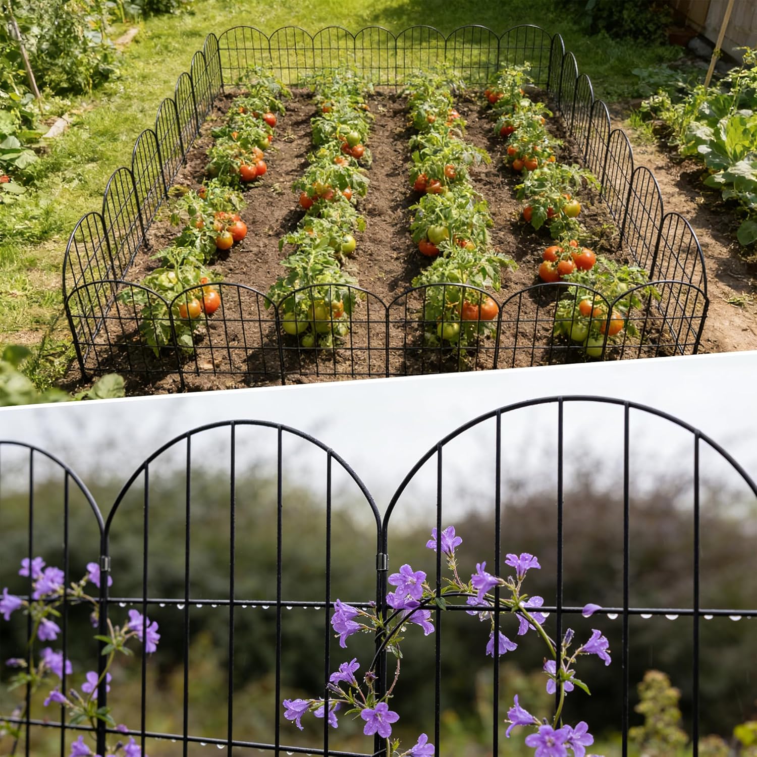 Detalle de Thealyn Decorative Garden Fence 61cm H x 33cm W – 8.2m Total (25 Panels) No-Dig Metal Border