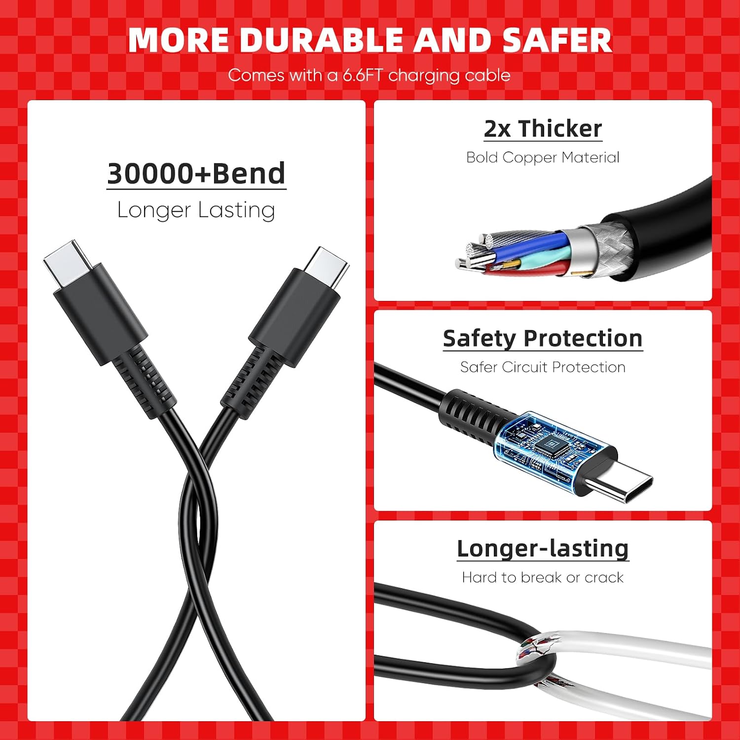 Thumbnail 5 de 65W GaN Charger for Switch 2 with 6.6 ft Cable — Upgraded PD3.0 Fast Charge for Docked 4K Play